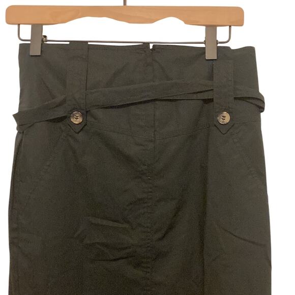 Theory Button Belted Accent Retro 60's Fit Pencil Skirt  Formal Jackie Kennedy - Picture 2 of 9